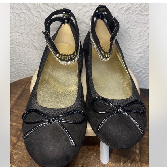 STUART Weitzman Girls Fannie Glow Rhinestone Designer Dress Flats Shoes, Size 2 - Picture 3 of 15